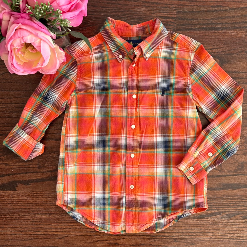 Ralph Lauren plaid button down shirt, size 6